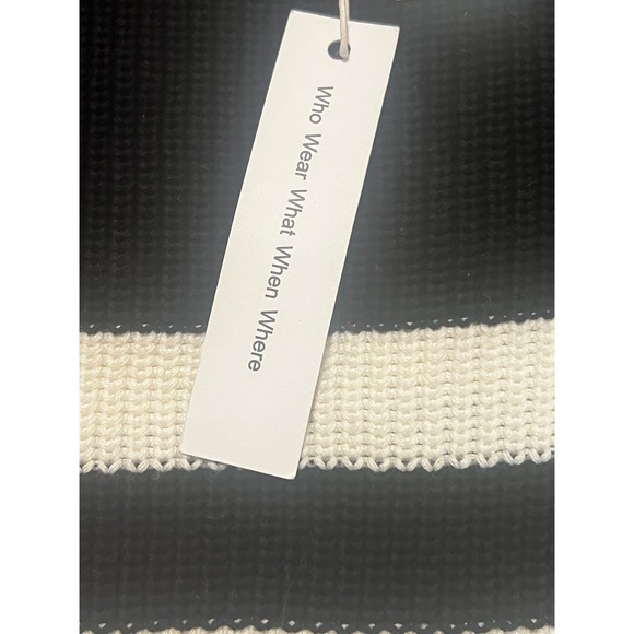 Anthropologie Who Wear What When Where Striped Crew Pullover Knit Sweater M FLAW - Picture 8 of 8